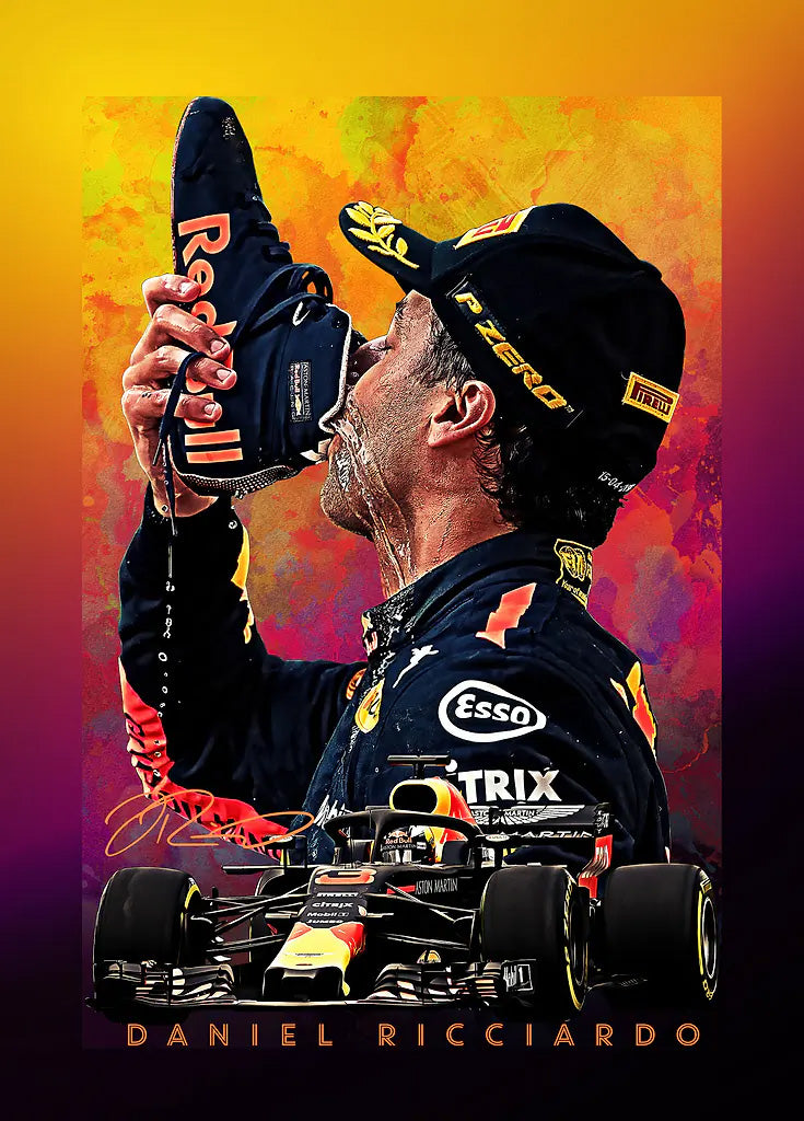 Daniel Ricciardo metal poster artwork